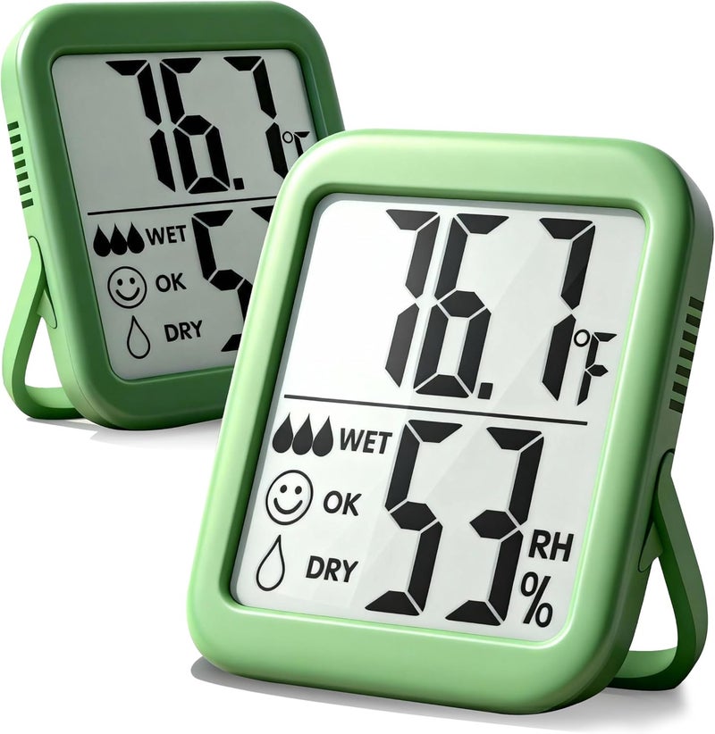Antonki 2 Pack Room Thermometer for Home, Hygrometer Indoor Humidity Meter Gauge, Digital Temperature and Humidity Sensor Monitor for House, Terrarium, Incubator, Greenhouse - Battery Included - Image 1